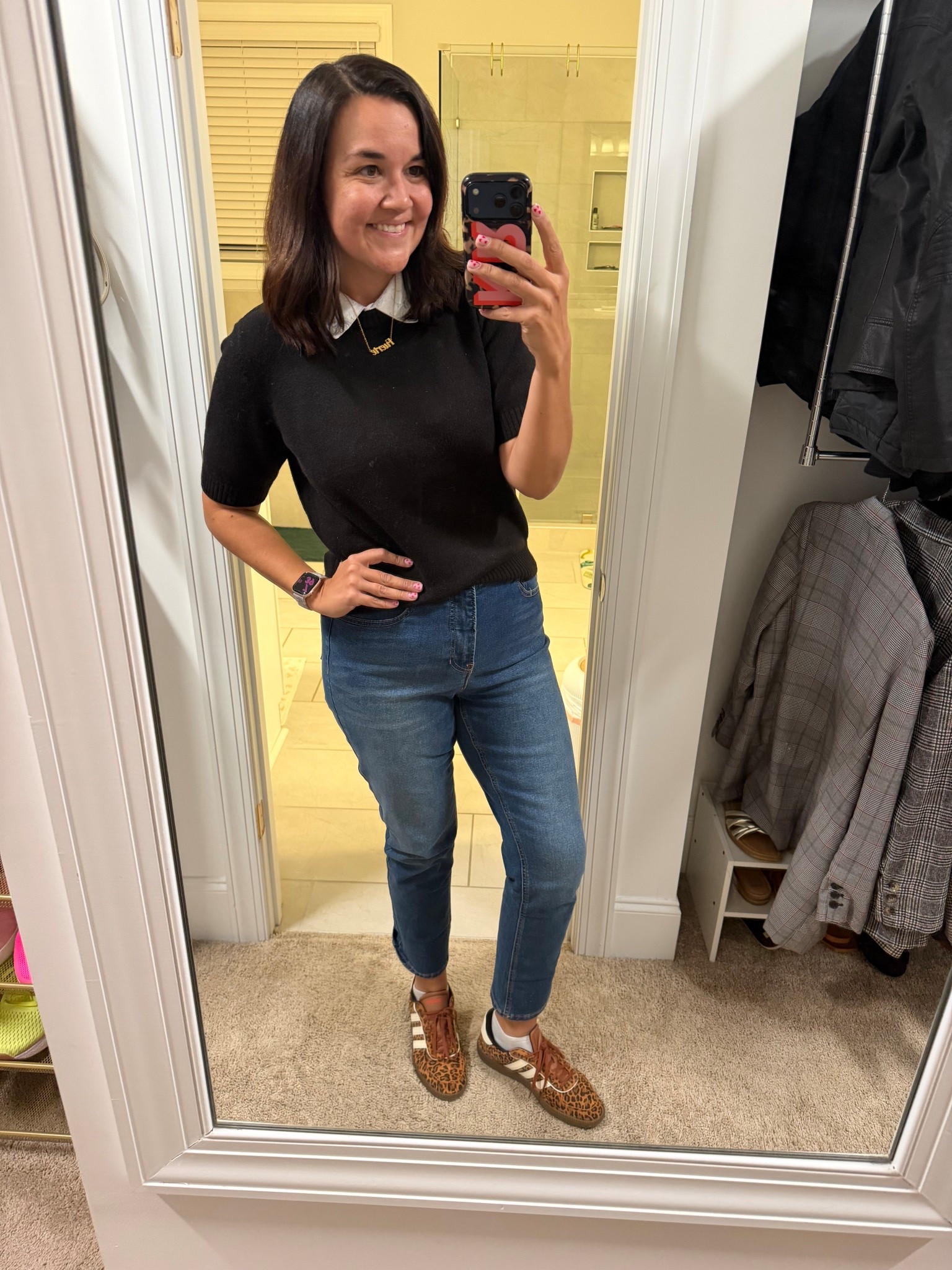 Loved mixing together a more formal work top with jeans and sneakers for the office today! 

#LTKmomlife #LTKdayinmylife #LTKOver40