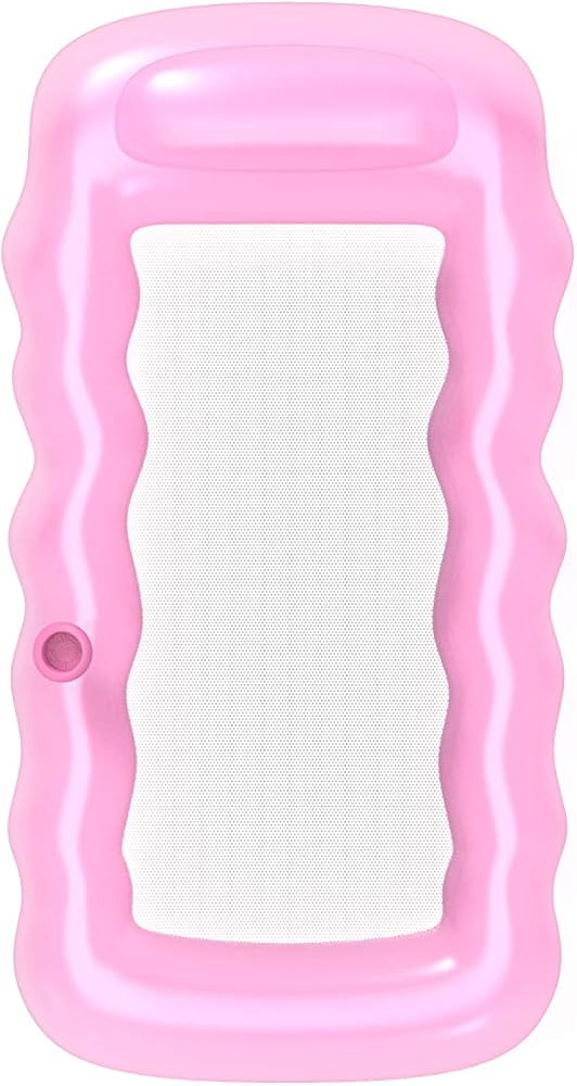 FUNBOY Giant Inflatable Luxury Clear Pink Mesh Lounger Water Hammock Pool Float, Perfect for a Su... | Amazon (US)