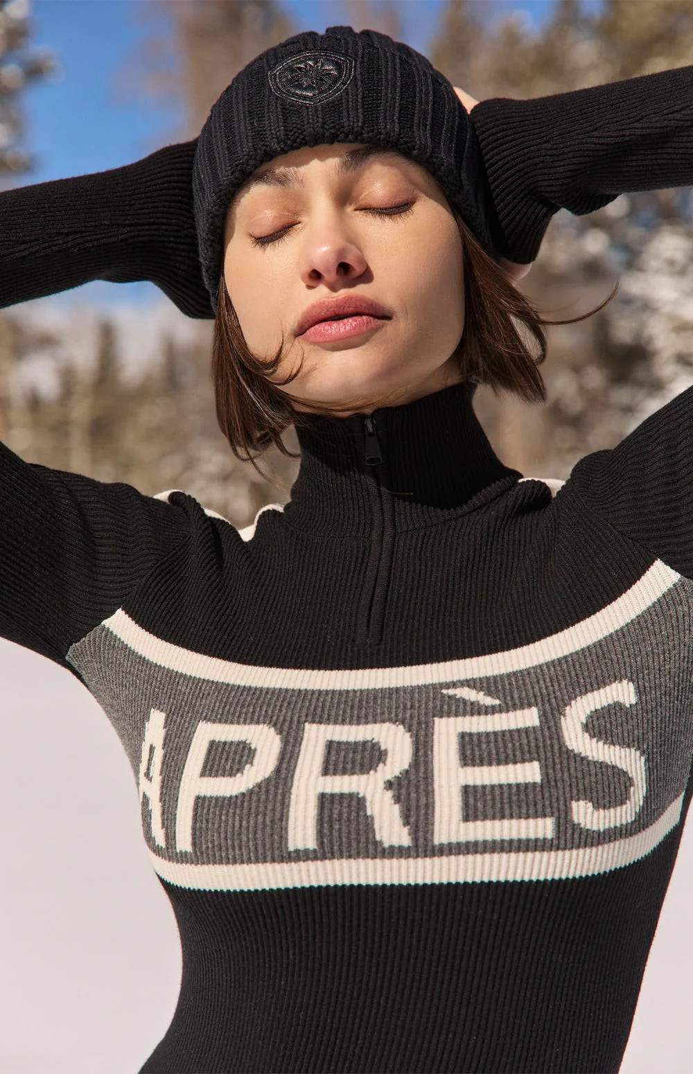 Kate 1/2 Zip Apres Sweater | Black | Alp N Rock