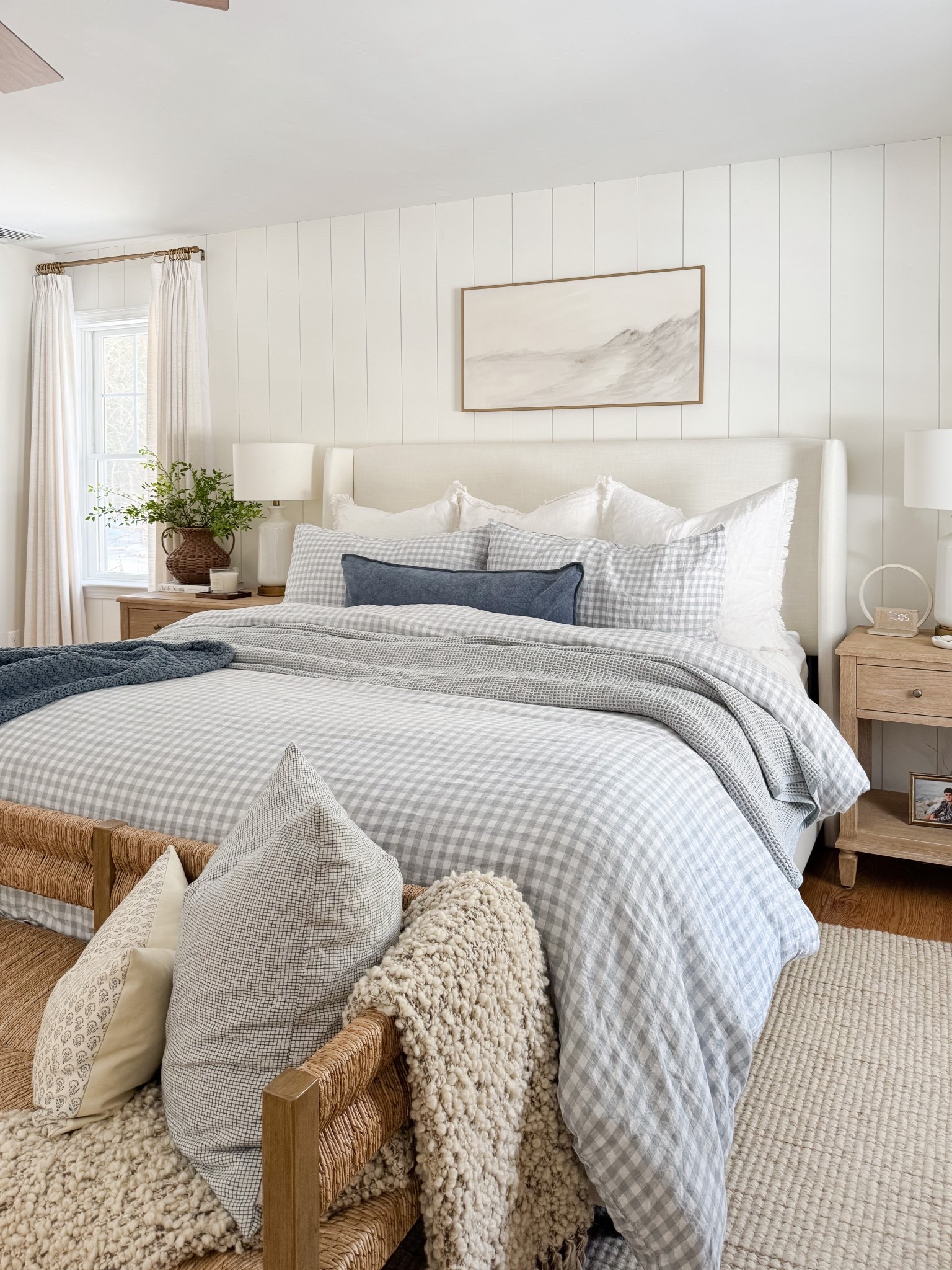 Layered coastal bedroom! This bedroom is all about relaxed layers, soft blues, and classic coastal patterns that make the space feel serene. 

#LTKHome