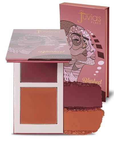 Juvia's Place Blushed Duo Blush - Two Tone Pigmented Buildable Pressed Mineral Powder - Rosy Natural Cheeks Matte Fresh Finish for All Skin Color -Volume1 | Amazon (US)