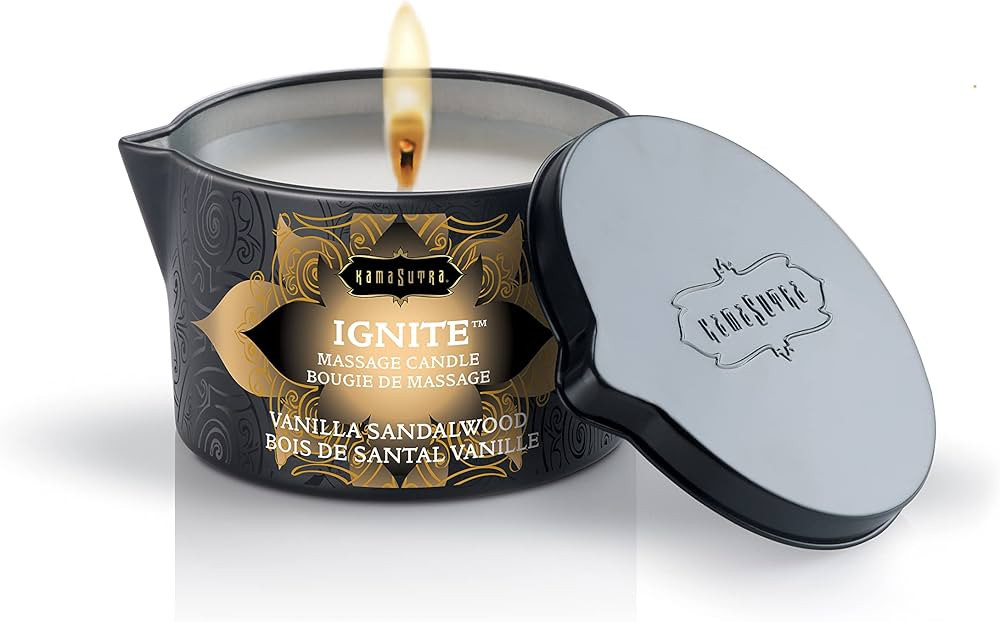 KAMA SUTRA Ignite Massage Candle with Coconut Oil and Soy Based Wax-Free Formula – Vanilla Sand... | Amazon (US)