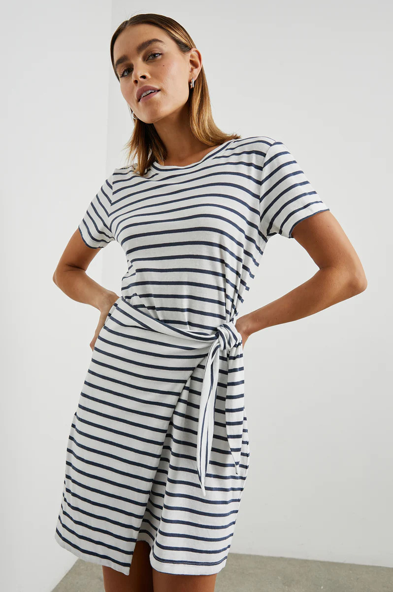 EDIE DRESS - IVORY NAVY STRIPE | Rails