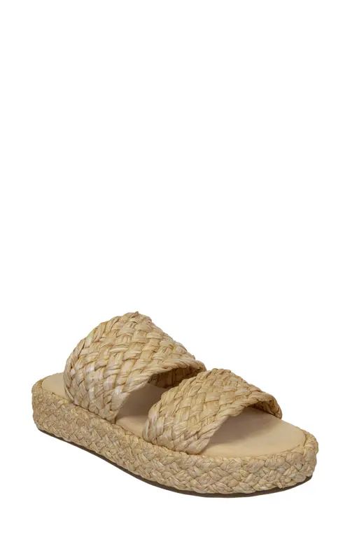 Naked Feet Santorini Espadrille Platform Slide Sandal in Raffia at Nordstrom, Size 7.5 | Nordstrom