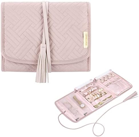 BAGSMART Travel Jewelry Organizer Roll Jewelry Travel Case Jewelry Bag for Necklace, Earrings, Ri... | Amazon (US)