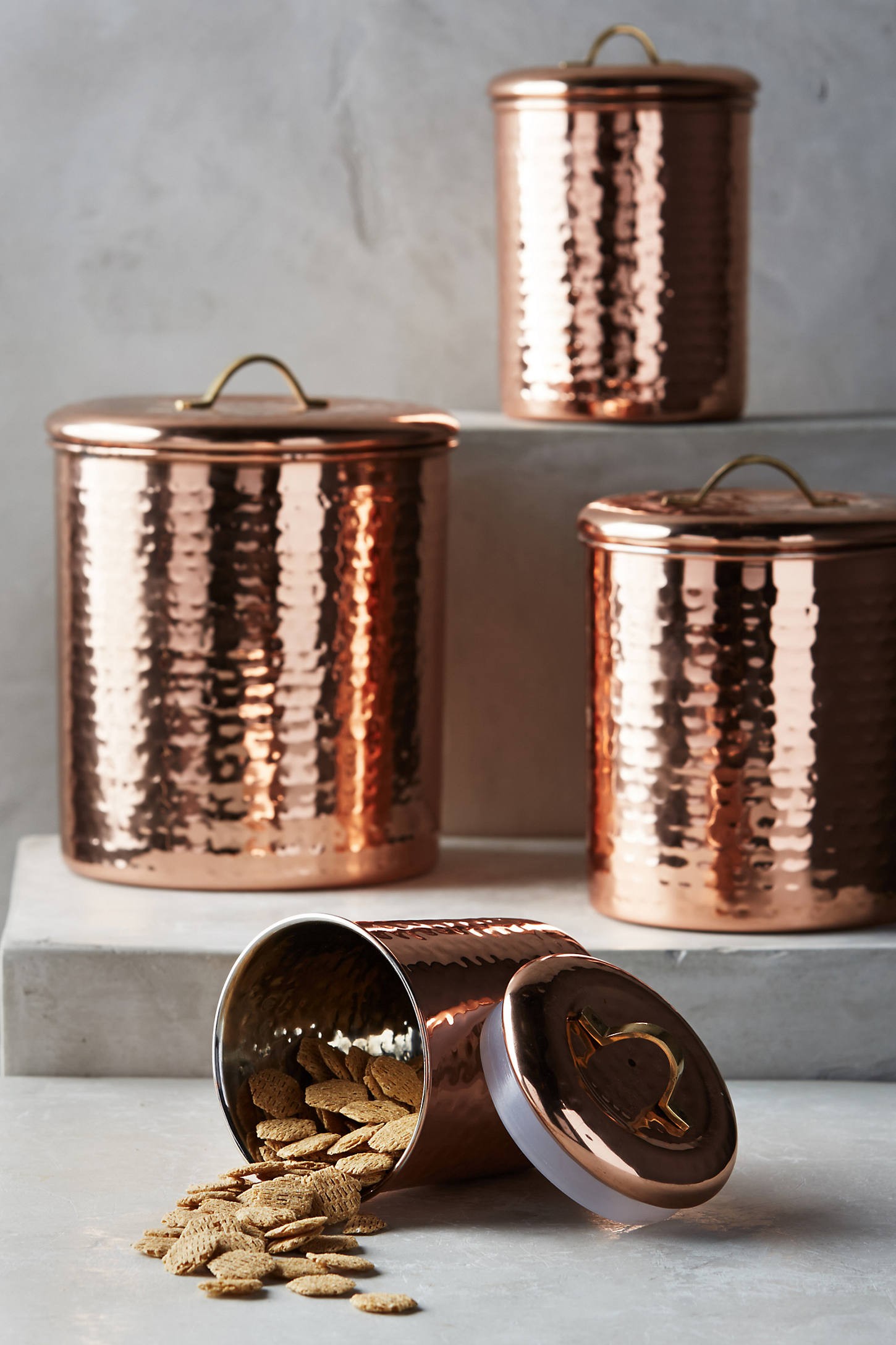 Copper-Plated Canisters, Set of 4 | Anthropologie (US)