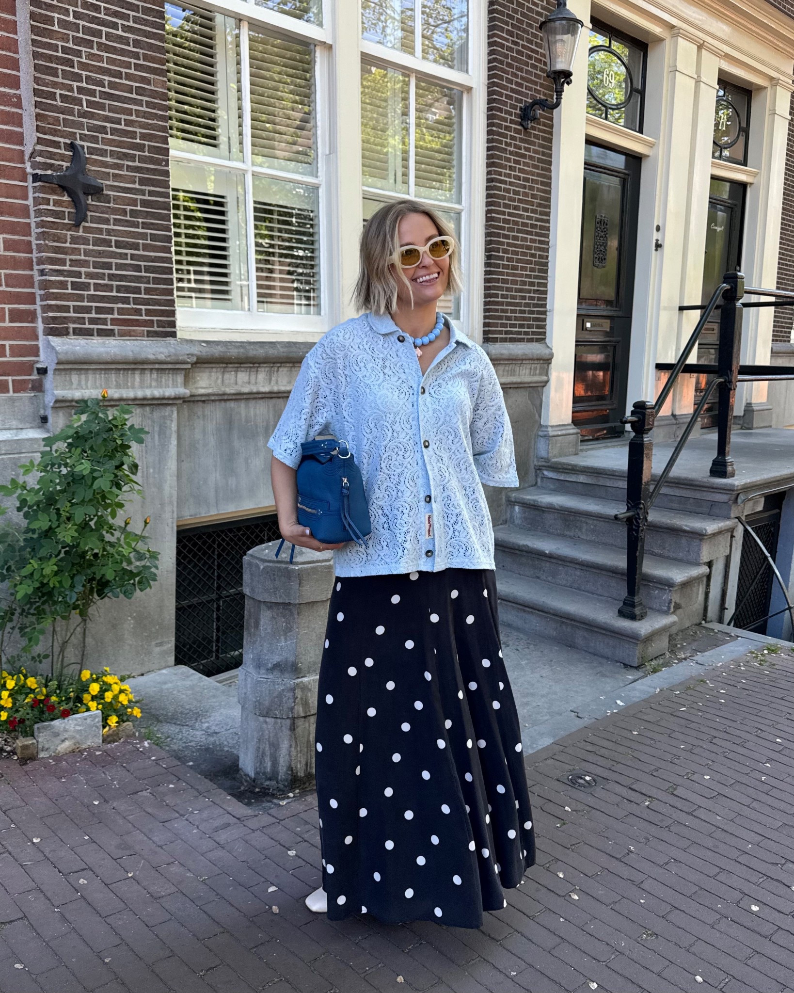 Spring / summer casual city outfit inspo

Polka dot skirt: Sezane (38)
Sunglasses: asos
Shoes: Sezane (true to size)
Tshirt: nude project (M)
Bag: Jerome Dreyfuss 

#LTKeurope #LTKspring #LTKuk