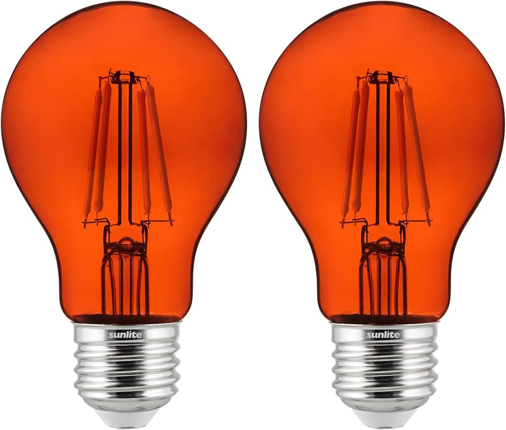 Sunlite 81085 LED Colored Filament A19 Light Bulb, 4.5 Watts, Medium E26 Base, 120 Volts, Transpa... | Amazon (US)