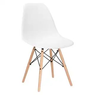 Poly and Bark Vortex Side Chair with Natural Legs (White) | Bed Bath & Beyond