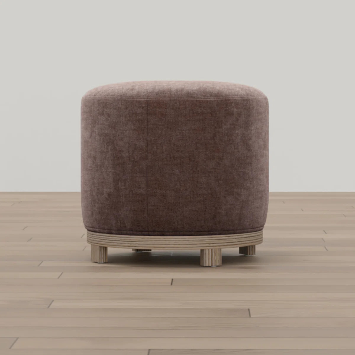 Mid-Century Modern Swivel Ottoman with Wood Base | Wayfair North America