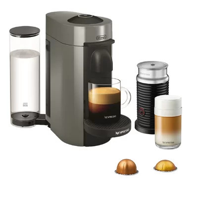 Nespresso VertuoPlus Coffee and Espresso Machine by De'Longhi with Aeroccino Milk Frother | Wayfair North America