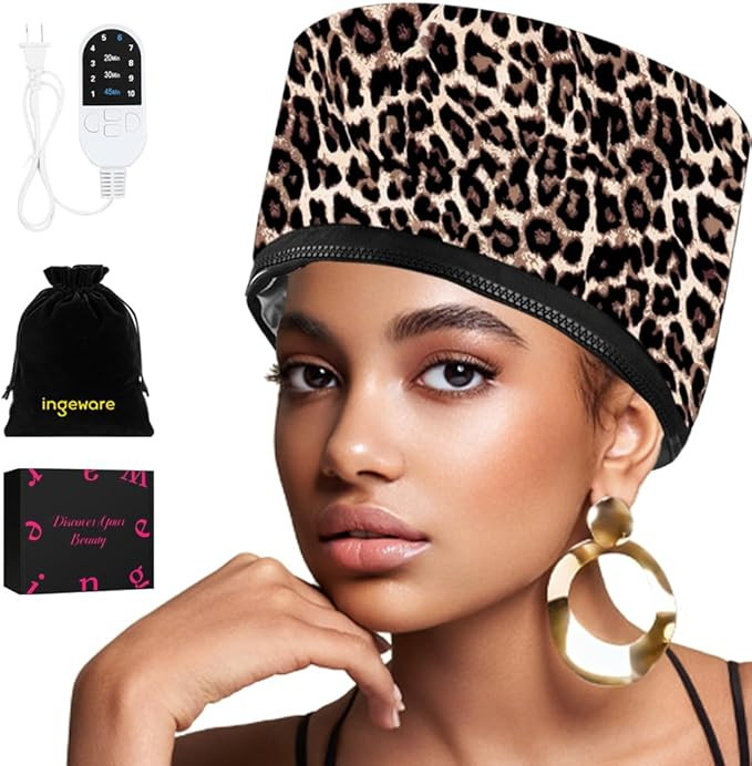 Heat Cap for Deep Conditioning, Ingeware Thermal Cap for Hair Steamer Cap for Natural Hair Portab... | Amazon (US)