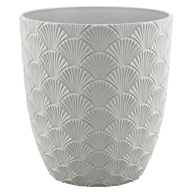 Mainstays Isla 14" x 14" x 14.77" Round Vanilla Dream Plastic Planter | Walmart (US)
