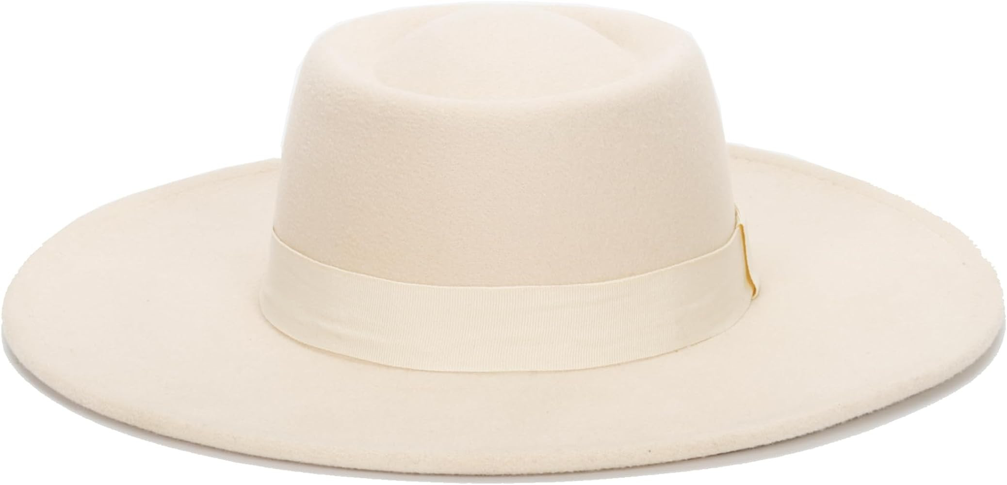 Women Fashion Felt Church Hats Classic British Style 9.5CM Wide Brim Top Fedora Hat Wedding Dress... | Amazon (US)