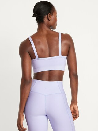 Light Support Seamless Ribbed Sports Bra | Old Navy (US)