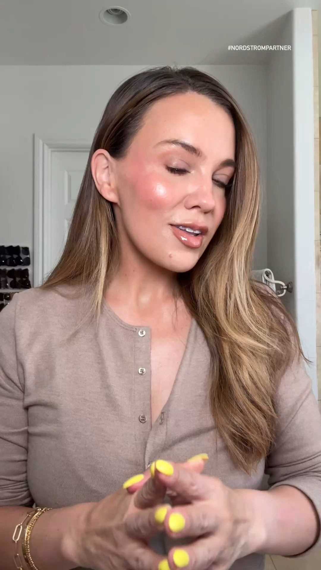 Want that glassy, glowing skin that makes it look like you're aging backwards? I’m sharing my step-by-step routine for achieving this radiant, healthy glow.

I’m obsessed with all of these products from Nordstrom. They leave my skin looking hydrated, glowy, and ready for all the summer days ahead.

Comment GLOW and I’ll send you all the links to shop my favorites! @nordstrombeauty #NordstromPartner 

dolce and gabbana eye mask
armani luminous silk illuminating primer 
armani luminous silk foundation 5.3
westman atelier cream bronzer shade 2 
prada concealer LW3 
nars creamy concealer 2.3 madeline 
givenvhy color corrector pink 
armani luminous cheek tint 50s
dolce and gabbana glow blush stick cheeky coral
armani fluid sheer glow enhancer 11 
tom ford bronzer panarea 
tom ford highlight portofino 
ysl blush 44
laura mercier under eye powder peach
kosas setting powder translucent buttery 
anastasia brow gel soft brown
bobbi brown eyeshadow stick taupe
armani eye tint 10s
bobbi brown brilliant moonstone
victoria beckham cinnamon 
victoria beckham brightening pencil neutral 
YSL lash clash mascara
westman atelier biscuit 
tom ford sable smoke 
nars supervixen gloss 
iconic london prep set glow in glow