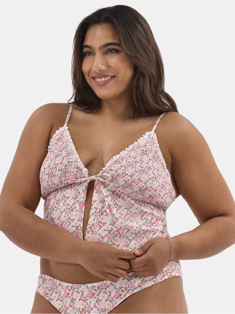 No Boundaries Women's Flyaway Mesh Tankini Swim Tops, Sizes XXS-XXL | Walmart (US)