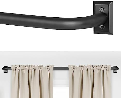 Black Curtain Rods, Room Darkening Curtain Rod for Windows 66 to 120 Inches(5.5-10Ft), Wrap Aroun... | Amazon (US)