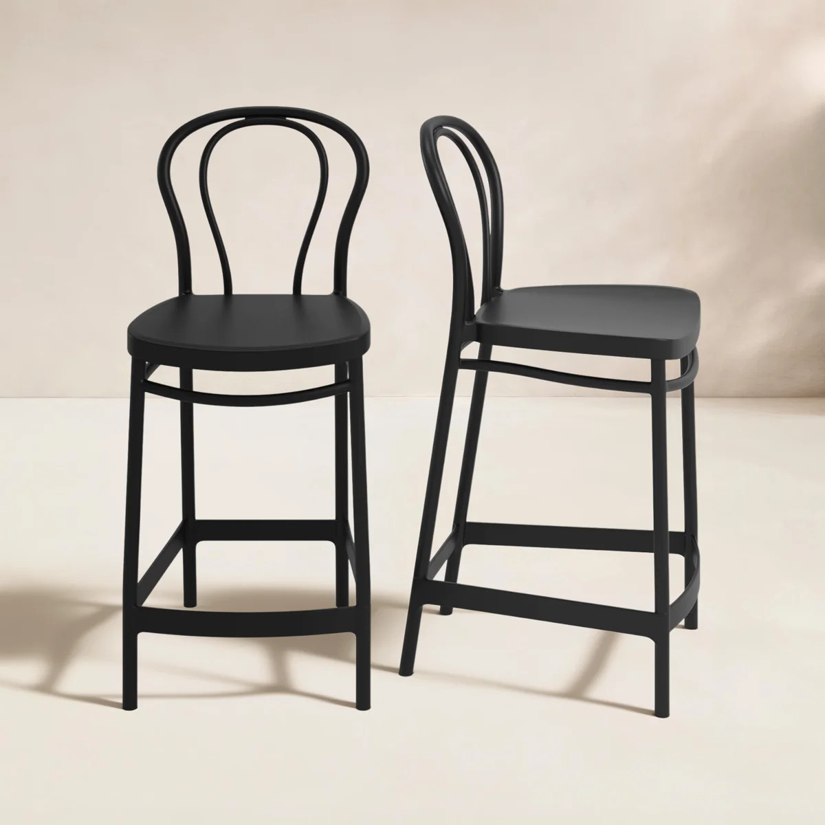Farrah 41.7'' Solid Back Outdoor Bar Stool (Set of 2) | Joss & Main