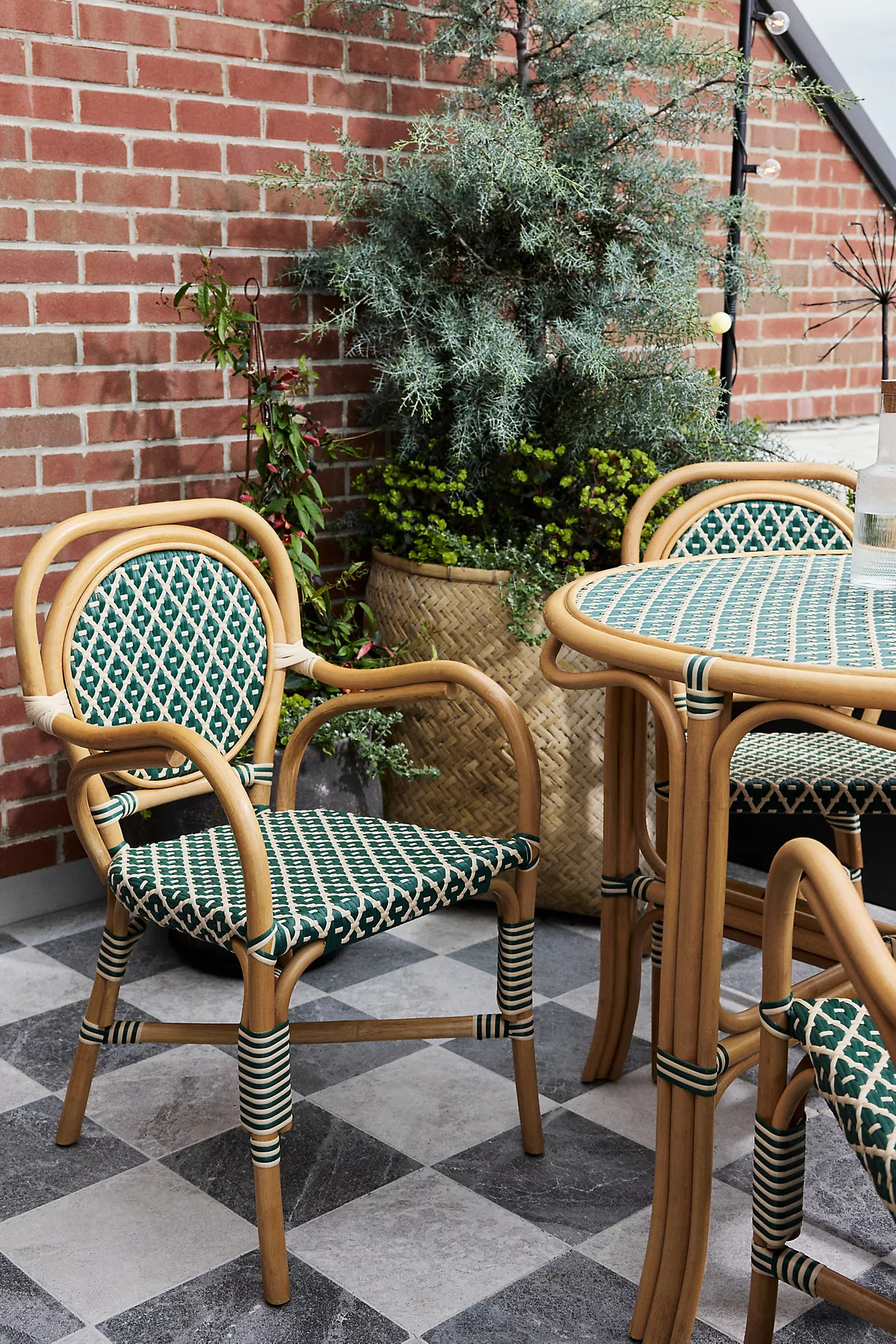 Coastal Rattan Indoor/Outdoor Bistro Chairs, Set of 2 | Anthropologie (US)
