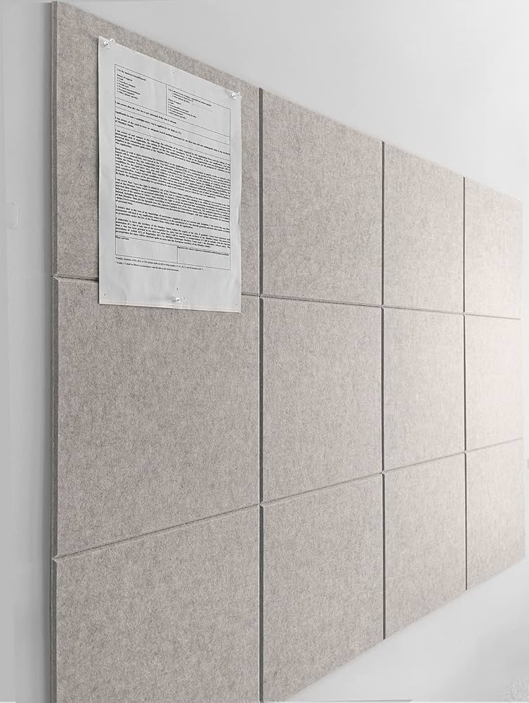 Large Cork Board Alternative - 47"x35" 12 Pack Felt Wall Tiles with Safe Removable Adhesive Tabs ... | Amazon (US)