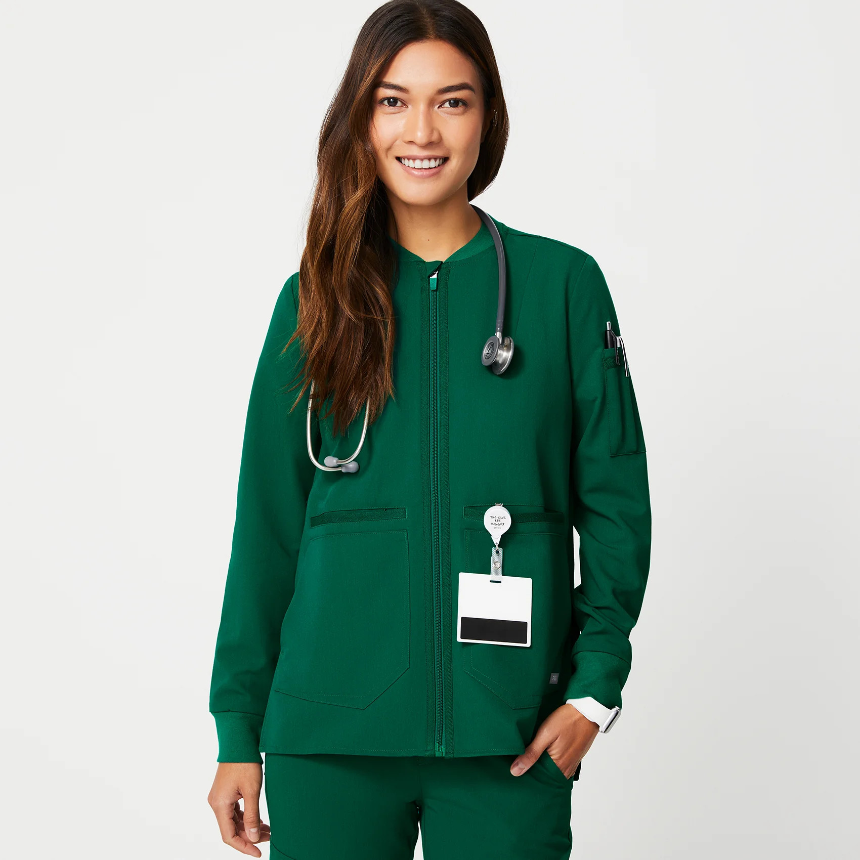 Women's Bellery Scrub Jacket - Hunter Green · FIGS | FIGS