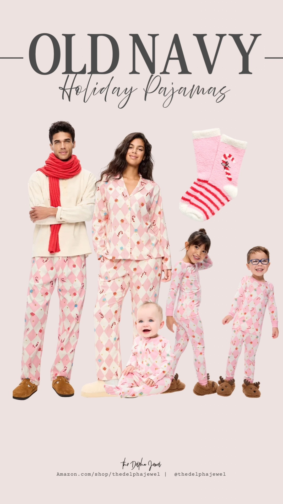 Pink Argyle / Candy Cane - For my pink girlies! 💖🍬
Okay how SWEET is this pink argyle print?! The softest pink + cream diamond print with tiny candy canes and gifts. This one has baby + toddler + kids + adult sizes, so you can match the entire crew, newborn to grown-up. Also comes with those fuzzy pink candy cane socks!
Perfect for a girly Christmas morning aesthetic.

pink christmas pajamas, old navy pink pajamas, argyle holiday pajamas, matching pink family pajamas, baby christmas pajamas

#LTKSeasonal #LTKmomlife #LTKBaby
