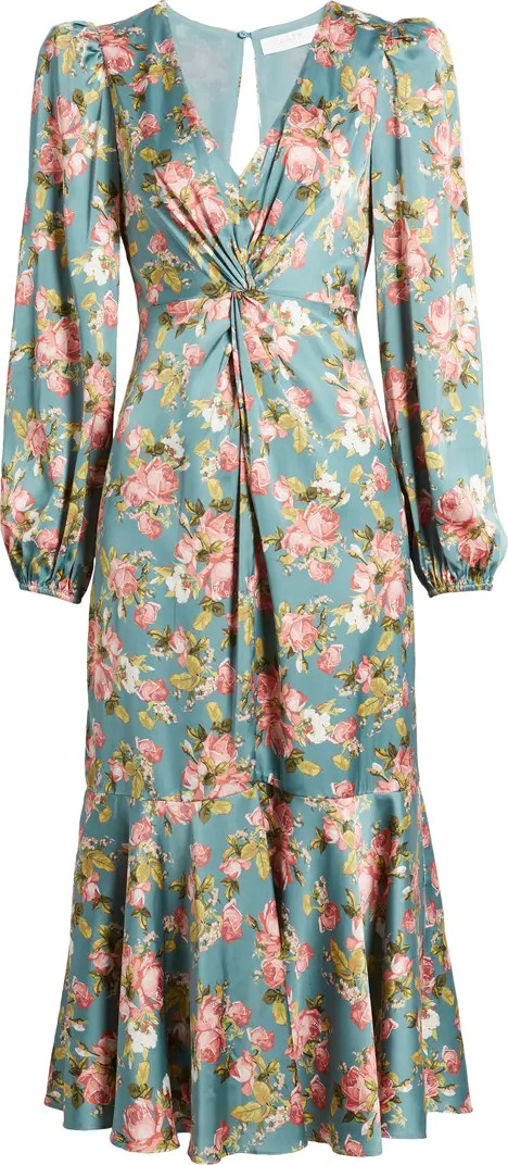 Floral Print Long Sleeve Midi Dress | Nordstrom