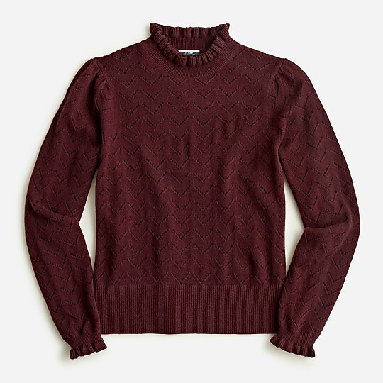 Cashmere pointelle mockneck sweater | J. Crew US