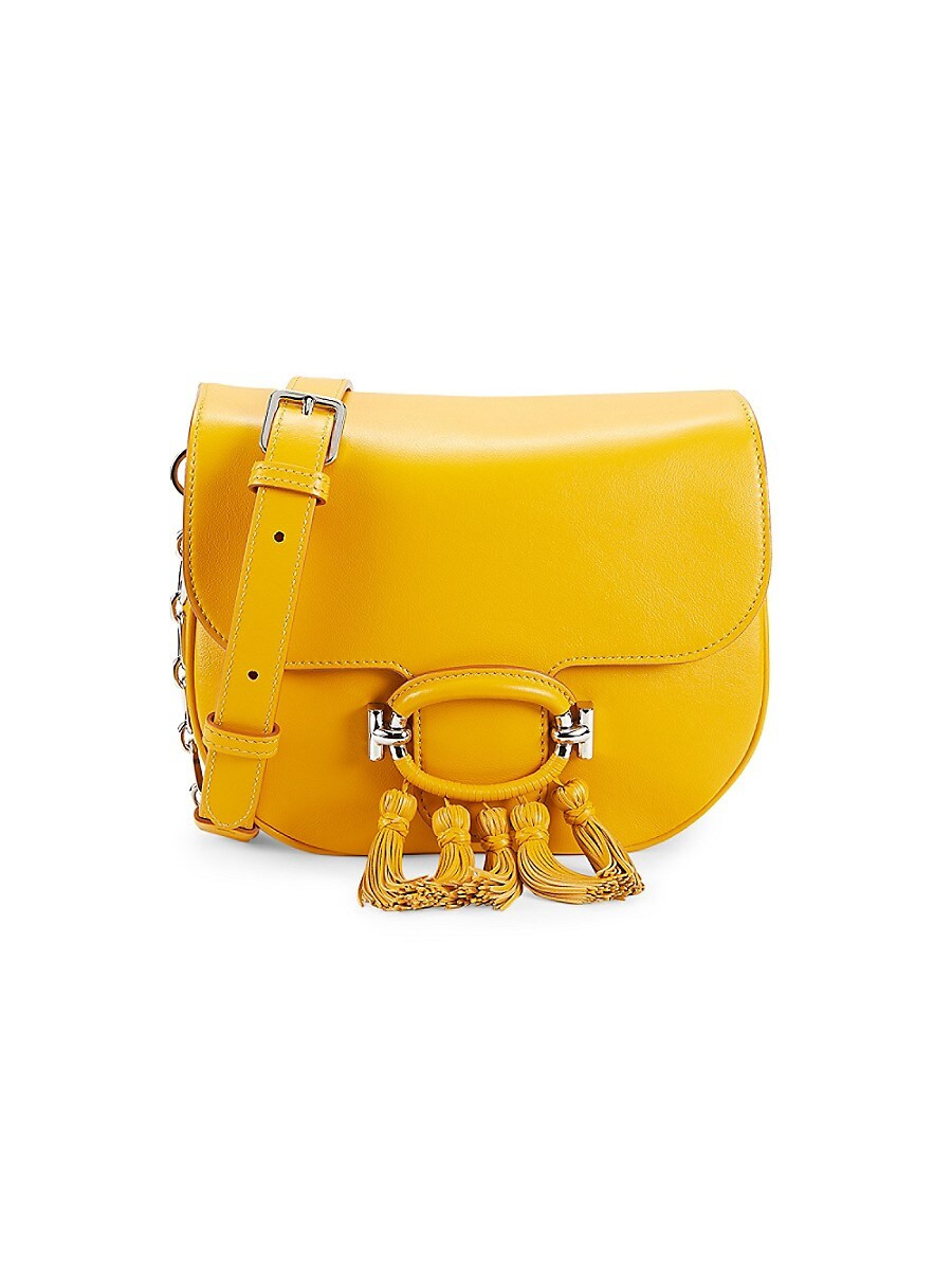 Tod's Women's Mini Tassel Leather Saddle Bag - Yellow | Saks Fifth Avenue OFF 5TH