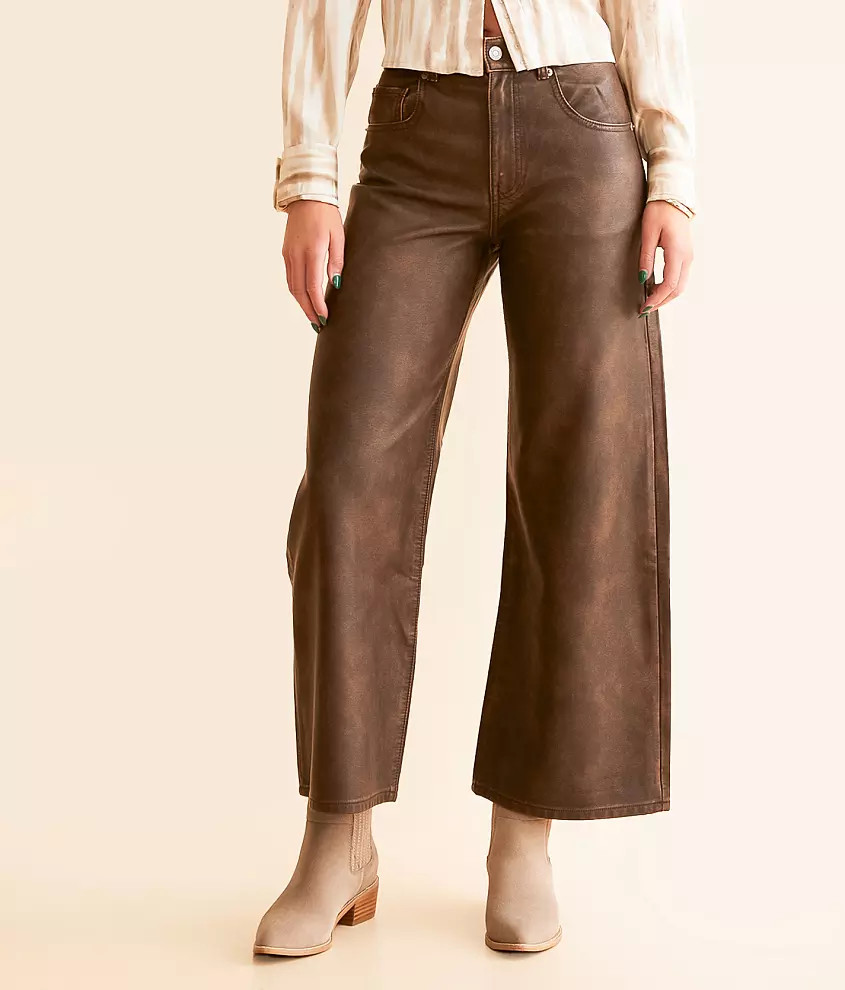 Misha Faux Leather Wide Barrel Pant | Buckle