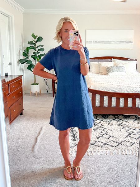Easy breezy t-shirt dress for today’s outfit & it’s on sale!
• dress - size small. On sale $13.99 (volcanic glass is the color, but comes in many colors!).
• sandals - tts.
• jewelry - all Amazon & linked!
* also linking my self-tanner. 

#LTKSeasonal #LTKFindsUnder50 #LTKOver40