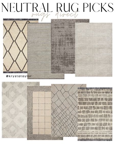 My neutral area rug picks! Love this retailer - we ordered our living room area rug from here and shipping etc. was great. Tons of rug options 

(Area rug, living room rug, family room rug, playroom rug, bedroom rug, master bedroom, great room rug, black rug, neutral area rug, cream rug, beige rug, moody tones, moody decor, modern home decor, modern rug, rugs direct, black and white rug, gray rug, home design, design tips)

#LTKhome #LTKstyletip #LTKSale