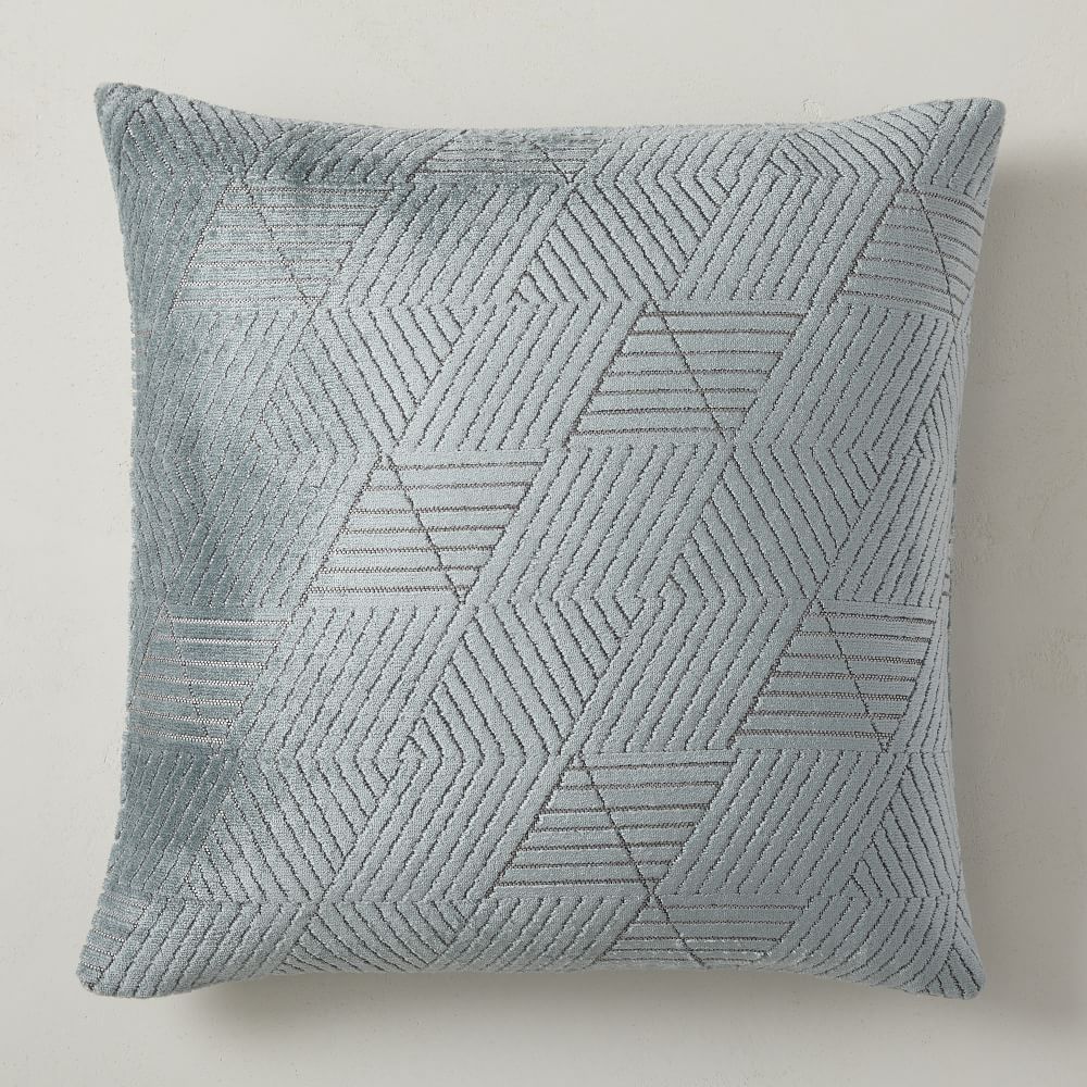 Geo Facet Jacquard Velvet Pillow Cover | West Elm (US)