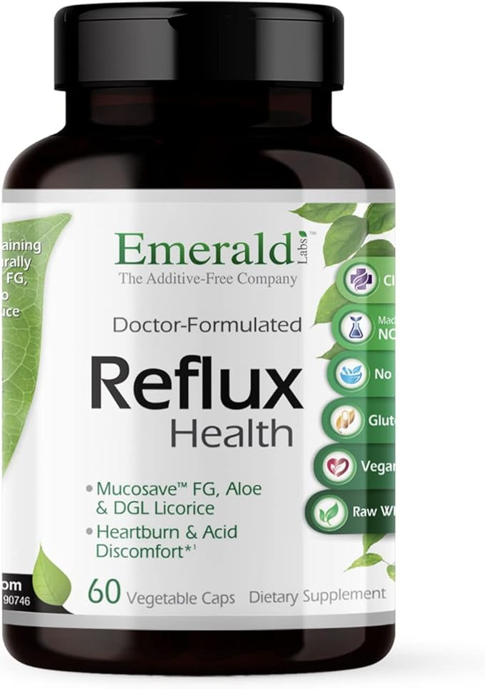 EMERALD LABS Reflux Health - Indigestion & Heartburn Relief with Mucosave FG, DGL, Aloe Vera, Pro... | Amazon (US)