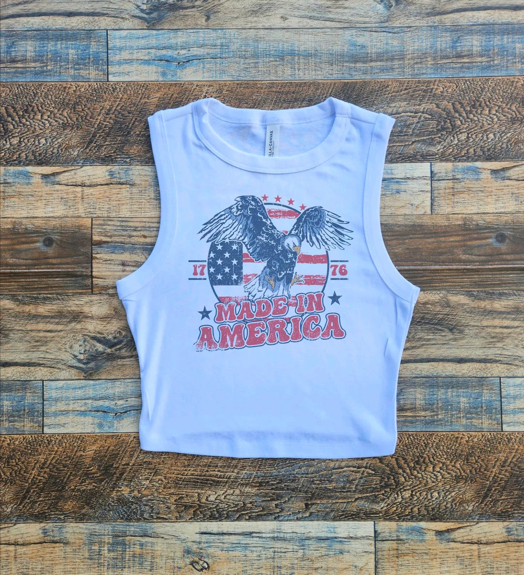 America Eagle Crop Tank Top, Memorial Day, July 4th Crop Top, Womens 1776 July Patriotic Shirt, W... | Etsy (US)