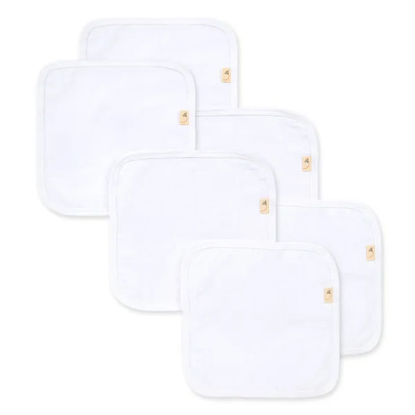 Multi Solid Organic Cotton Washcloths 6 Pack - Cloud | Burts Bees Baby