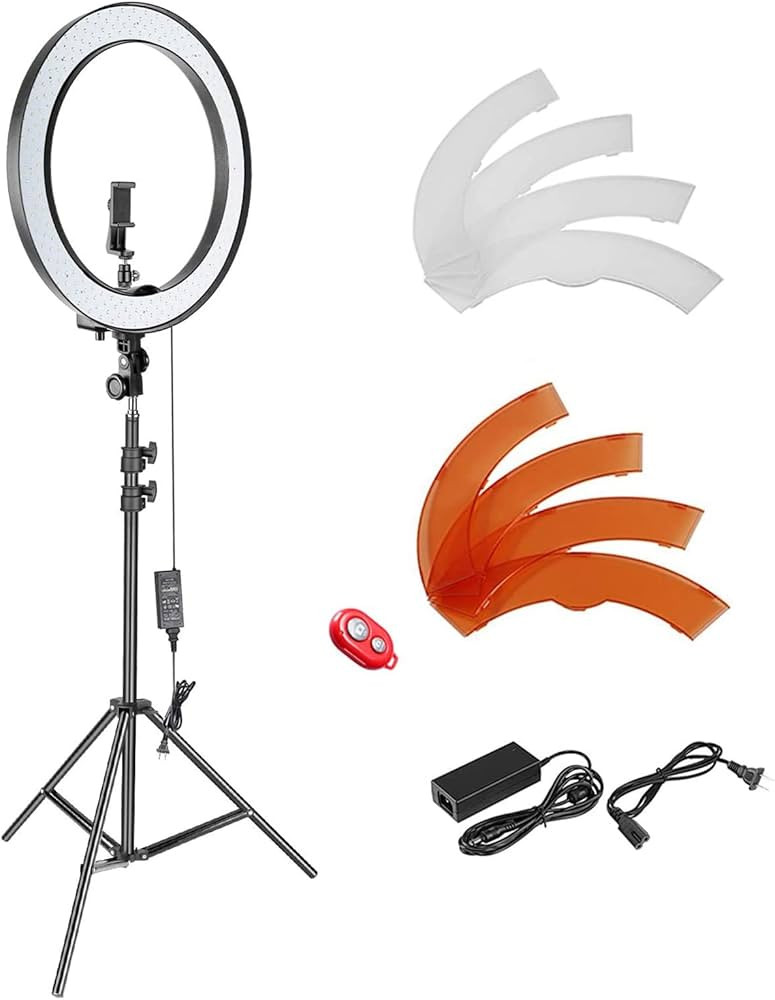 Neewer 18-inch SMD LED Ring Light Dimmable Lighting Kit with 78.7-inch Light Stand, Filter and Ho... | Amazon (US)