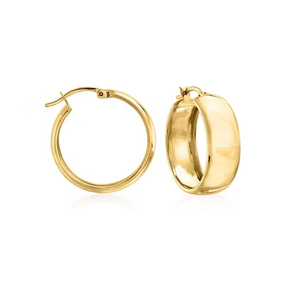 Ross-Simons 18kt Yellow Gold Over Sterling Silver Hoop Earrings | Target