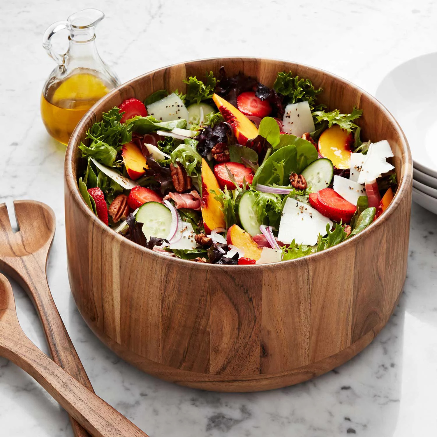 Member's Mark Acacia Wood Salad Bowl with Servers | Sam's Club