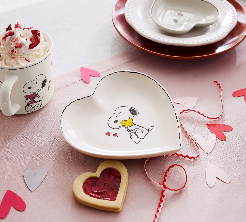 Peanuts Snoopy™ Hearts Stoneware Serving Platter | Pottery Barn (US)