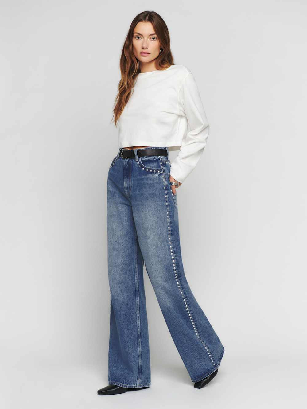 Cary High Rise Slouchy Wide Leg Jeans | Reformation (Global)