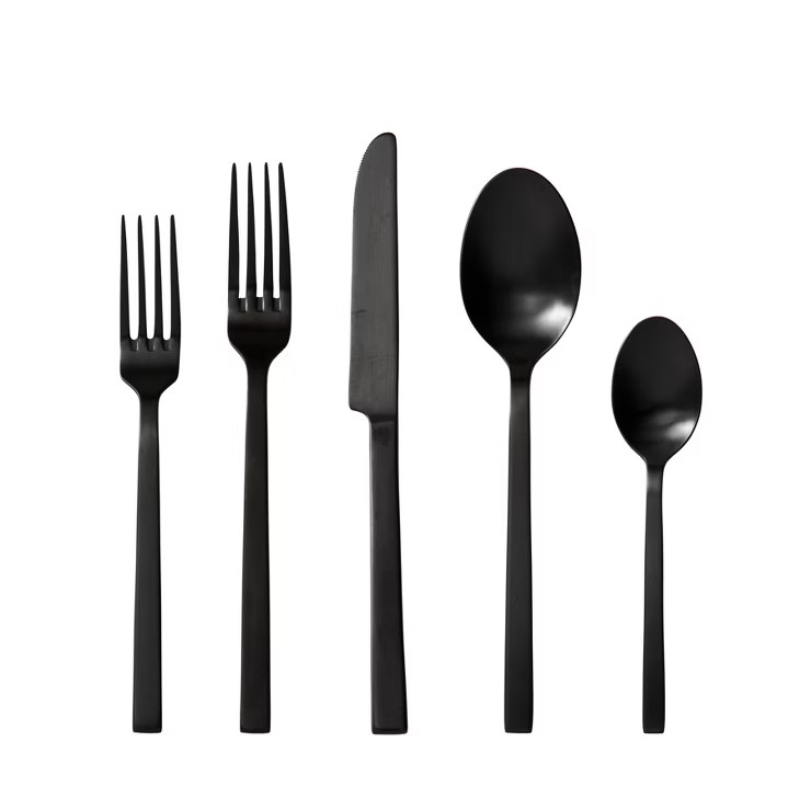20pc Stainless Steel Viggo Silverware Set Black - Fortessa Tableware Solutions | Target