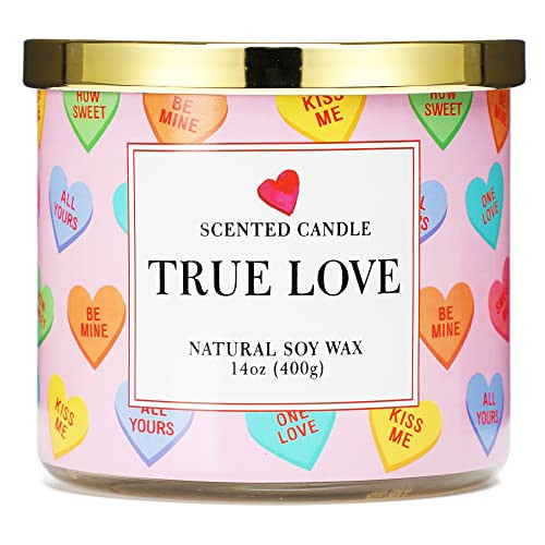 Strawberry Scented Candle, Valentines Day Gift, 3 Wick Large Jar, 14 oz, Valentines Day Candle for Wedding Engagement Party Anniversary, Love Candle Gifts for Girlfriend Wife Couples | Amazon (US)