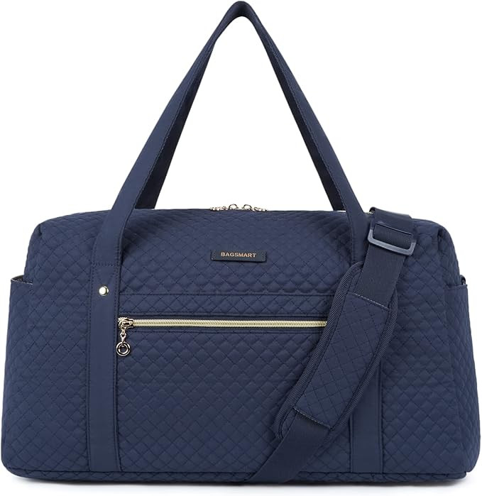Travel Duffle Bag, BAGSMART 31L Quilted Weekender Overnight Bag for Women with Laptop Compartment... | Amazon (US)
