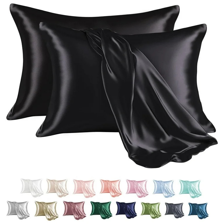 MR&HM Satin Pillow Case, 2 Pack Satin Queen Silky Pillowcase for Hair and Skin, Satin Pillowcase ... | Walmart (US)