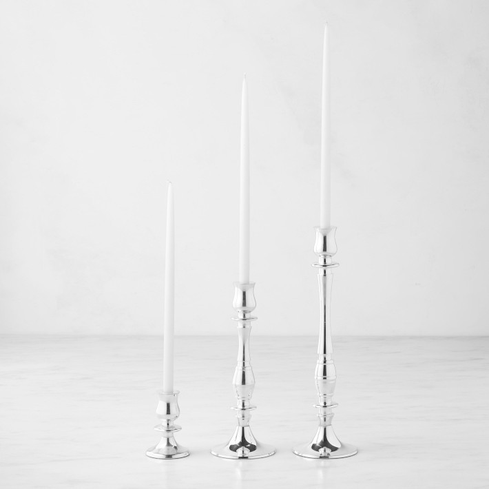 Heirloom Silver Tiny Taper Holders | Williams-Sonoma