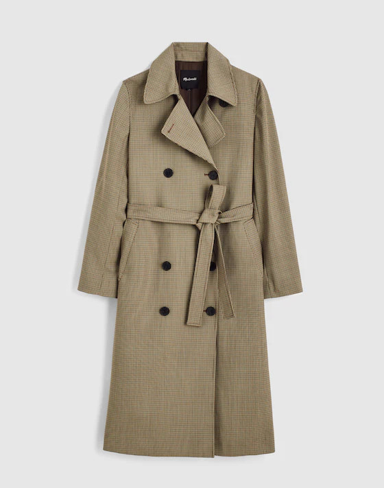 Double-Breasted Trench Coat in Plaid | Madewell