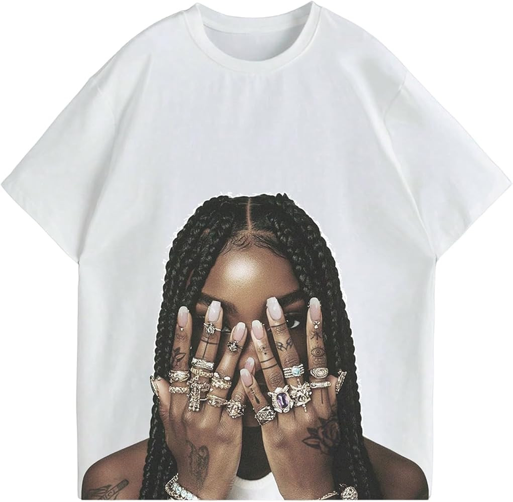 Verdusa Women's Graphic Figure T Shirts Rock Band Round Neck Drop Shoulder Going Out Tops | Amazon (US)