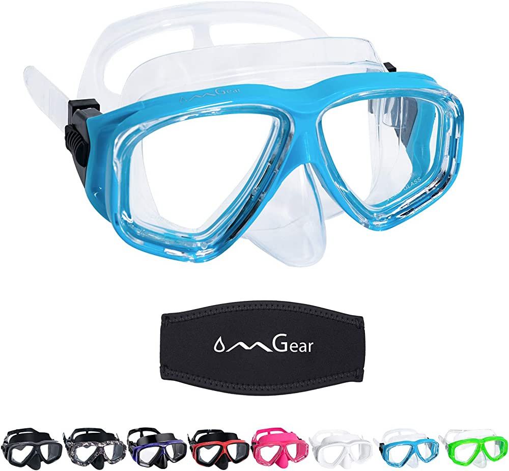OMGear Swim Mask Dive Goggles Swimming Goggles with Nose Cover Snorkeling Gear Junior Adult Snork... | Amazon (US)
